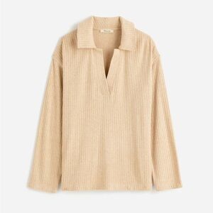 Madewell Light Tan Ribbed Knit Top